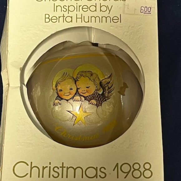 VTG "Cheerful Cherubs" Inspired by Berta Hummel Christmas 1988 Glass Ornament - Picture 2 of 14